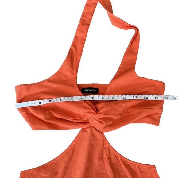 Halter Bodycon Maxi Dress Orange Womens L - Picture 3 of 4